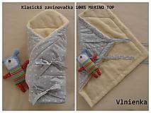 Detský textil - Zavinovačka pre bábätka/ miminká 100% Merino Top - 7287568_