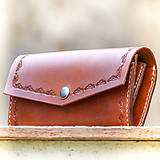 Peňaženky - Kožená dámska peňaženka hnedá - 7287415_