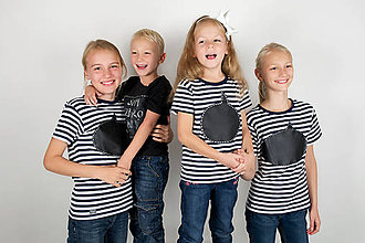 Topy, tričká, tielka - Detské kreatívne  pásikavé tričko - dkaz vždy čerstvý - alebo tabuľa na tričku - 7290339_