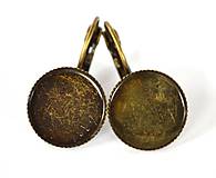 Komponenty - Náušnice visiace starobronz 14 mm vrúbkované /NV4v3/ - 7289748_