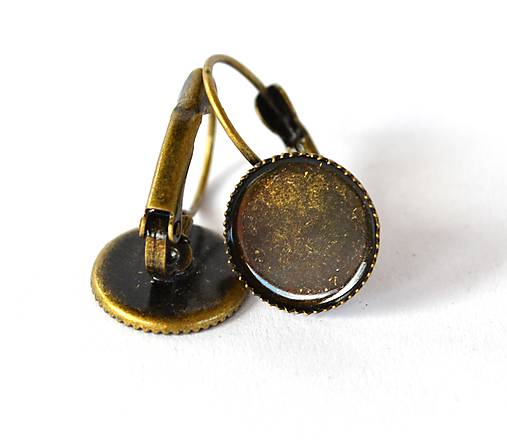 Komponenty - Lôžka na náušnice kruh 12 mm starobronz vrúbkované /NV2vsb/ - 7289791_