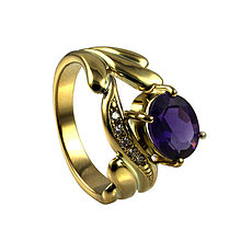 Prstene - Ametystový prsteň s briliantmi - 7299283_