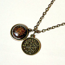 Náhrdelníky - Vintage Zodiac Sign Necklace (Bronzite / Náhrdelník 3v1 so znamením a minerálom) - 7302711_