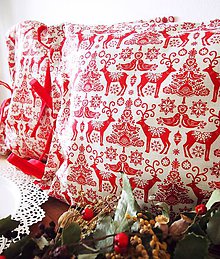 Úžitkový textil - Vianočné folk vankúše - 7303037_