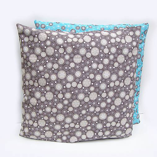 Úžitkový textil - Vianočná Obliečka Hnedá Vločky - 7305958_
