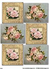 Papier - Ryžový papier- Vintage ruže 42x30 - 7303125_