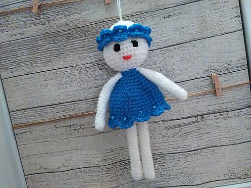 Hračky - anjelik - dekorácia / modro-biely/ - 7307255_