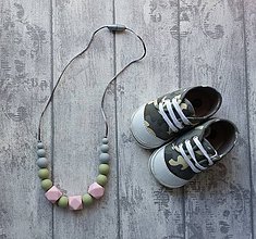 Náhrdelníky - Silikónový náhrdelník na kojenie "Olívia" - 7310493_