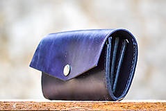 Peňaženky - Kožená dámska peňaženka Navy blue XXL - 7308976_