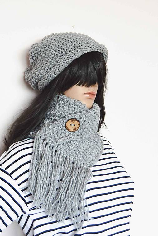 Čiapky, čelenky, klobúky - _SeT... BoHo & Elegance... GRey... - 7314762_