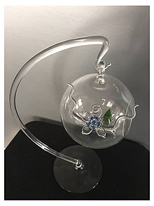 Nádoby - sklenená guľa s kvetinou - aerarium - 7315765_