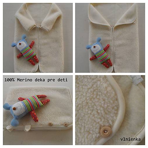 Detský textil - Deka pre bábätká 100% Merino Baranček - 7315606_