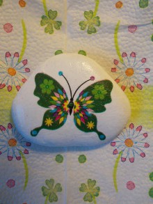 Dekorácie - Kamienky pre šťastie Motýliky, žula 1 - 7316581_