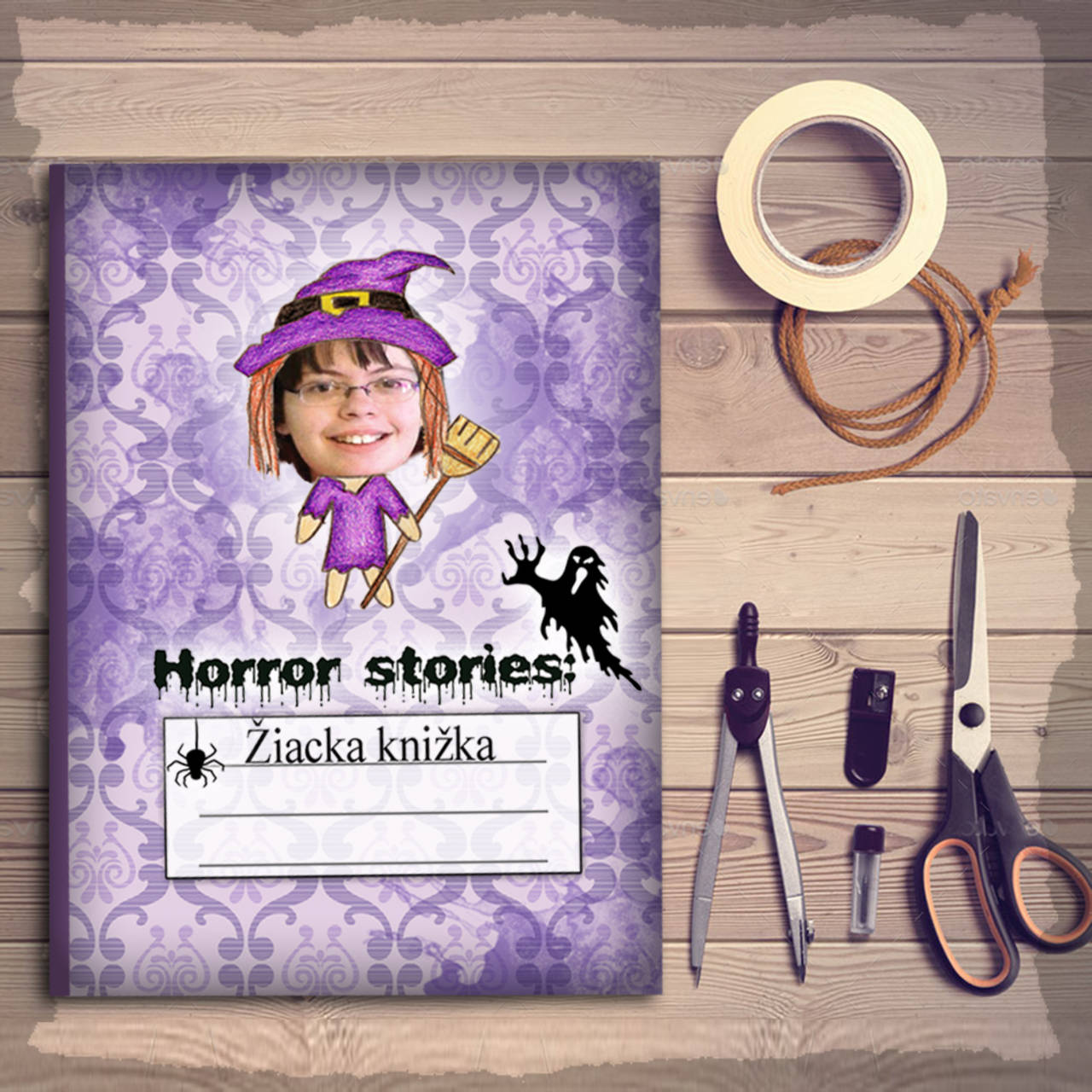 Hororová žiacka knižka trocha ghotic (čarodejnica)