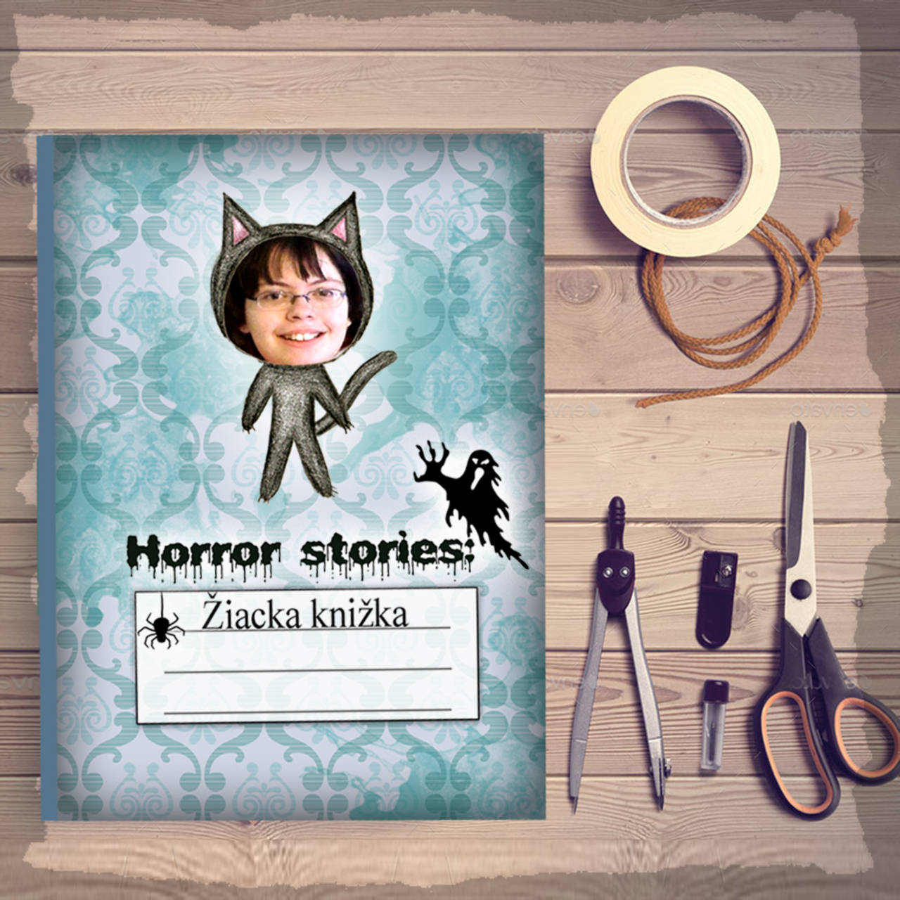 Hororová žiacka knižka trocha ghotic (čierna mačka)