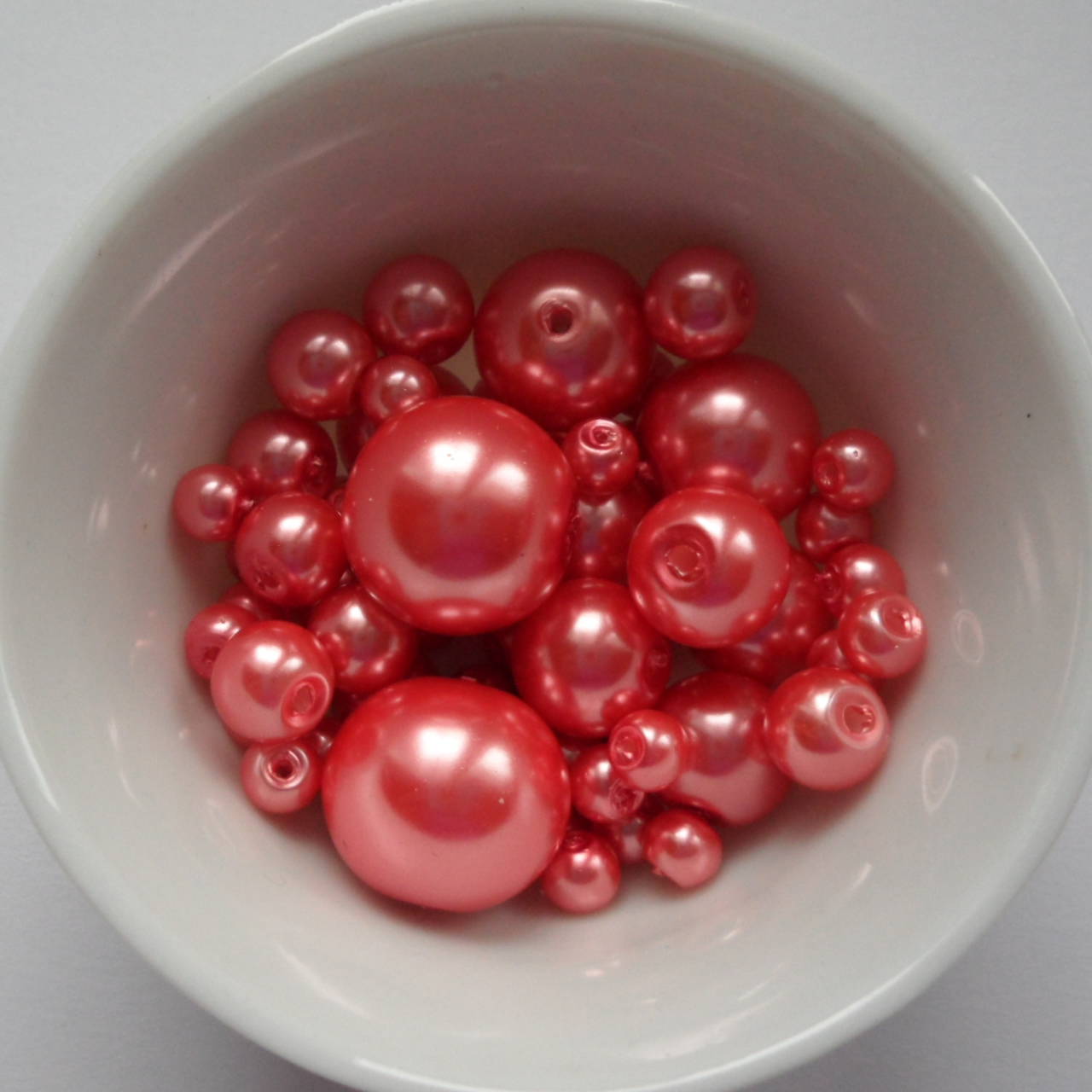 Voskované perly MIX4-12mm (ružová sýta)