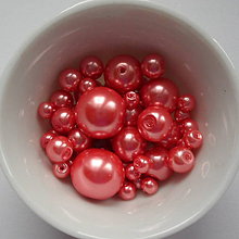 Korálky - Voskované perly MIX4-12mm (ružová sýta) - 7323280_