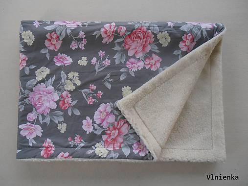 Úžitkový textil - Deka / prikrývka Shabby chic a Vintage RUŽE šedé  - 7327014_