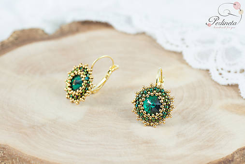 Náušnice - Emerald Gold 24KT - 7329874_