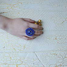 Prstene - Sapphire - vyšívaný prsten - 7329844_
