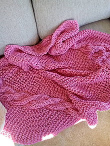 Úžitkový textil - Ružová deka - 7328367_