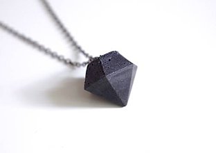Náhrdelníky - Betónový diamant black - 7332789_