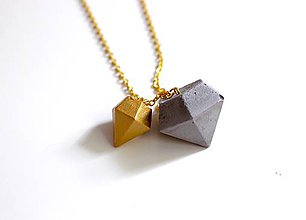 Náhrdelníky - Betónový diamant duo - 7333313_