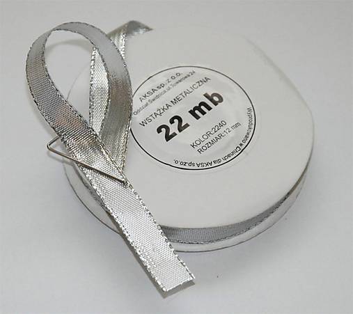 Galantéria - 6502/Stuha strieborná 12 mm/22 m- balenie - 7333856_