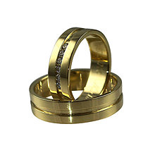 Prstene - Obrúčky so žltého zlata so zirkónmi - 7333804_