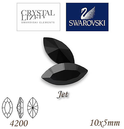 SWAROVSKI® ELEMENTS 4200 Navette - Jet, 10x5mm, bal.1ks