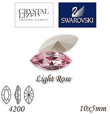 Korálky - SWAROVSKI® ELEMENTS 4200 Navette - Light Rose, 10x5mm, bal.1ks - 7335206_