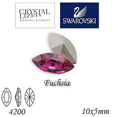 Korálky - SWAROVSKI® ELEMENTS 4200 Navette - Fuchsia, 10x5mm, bal.1ks - 7335224_