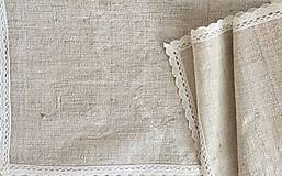 Úžitkový textil - Prestieranie a štóla z ručne tkaného ľanu - 7336499_