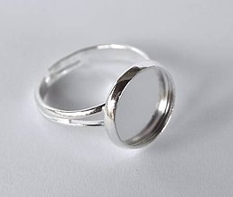 Komponenty - Lôžko na prsteň, strieborná farba,12 mm /RK2/ - 7343656_
