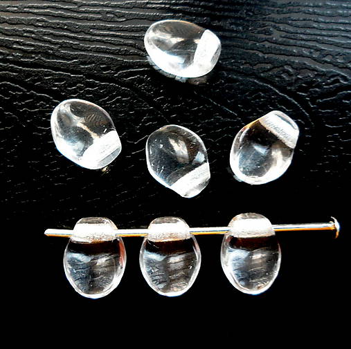 Sklenené jazýčky 6x8mm-1ks (crystal)