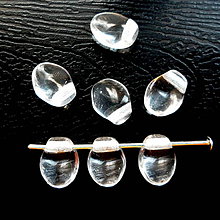 Korálky - Sklenené jazýčky 6x8mm-1ks (crystal) - 7354133_
