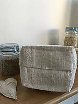 Úžitkový textil - Vrecko na chlieb z ručne tkaného ľanu 3v1 - 7350619_
