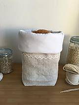 Úžitkový textil - Vrecko na chlieb z ručne tkaného ľanu 3v1 - 7350620_