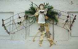 Dekorácie - Vianočná závesná dekorácia s anjelikom - 7359954_