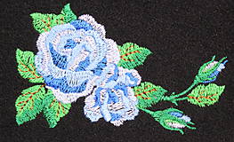 Opasky - Vyšívaný opasok - modré kvety - 7360320_