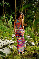 Šaty - Aztec goddess dlhé šaty - 7359919_