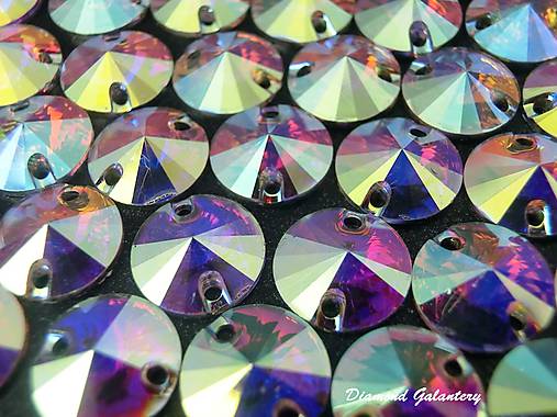 Galantéria - Našívacie kamienky 10 mm - AB Crystal - 7362417_