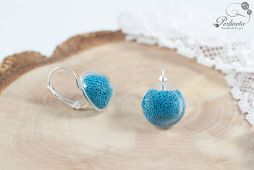 Náušnice - Bláznivé mikroguličky - Turquoise - 7374270_