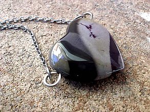 Náhrdelníky - náhrdelník - srdce z Jaspisu pruhovaného - 7374763_