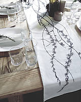 Úžitkový textil - Štóla na stôl - ručne kreslená - 7377538_