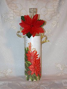 Nádoby - Vianočná fľaša Ruže vianočné - 7377114_