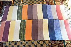 Úžitkový textil - Tkané koberce, súprava so širokými farebnými pásmi - 7374620_