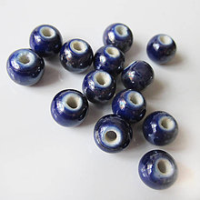 Korálky - Korálky porcelánové / gulička 8mm (Kráľovská modrá) - 7378860_