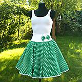Sukne - Zelená puntíkovaná sukně - 7377643_