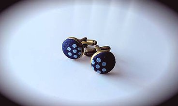 Pánske šperky - Manžetové gombíky - modrotlač - 7377907_